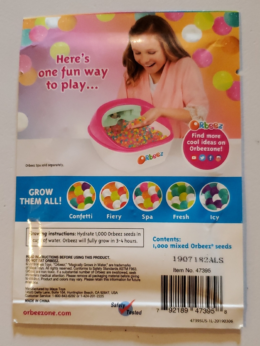 Orbeez Color Seed Packs – Multicolor Water Beads 2000 Seeds (2 X 1000 Pack) NWT - Picture 6 of 6